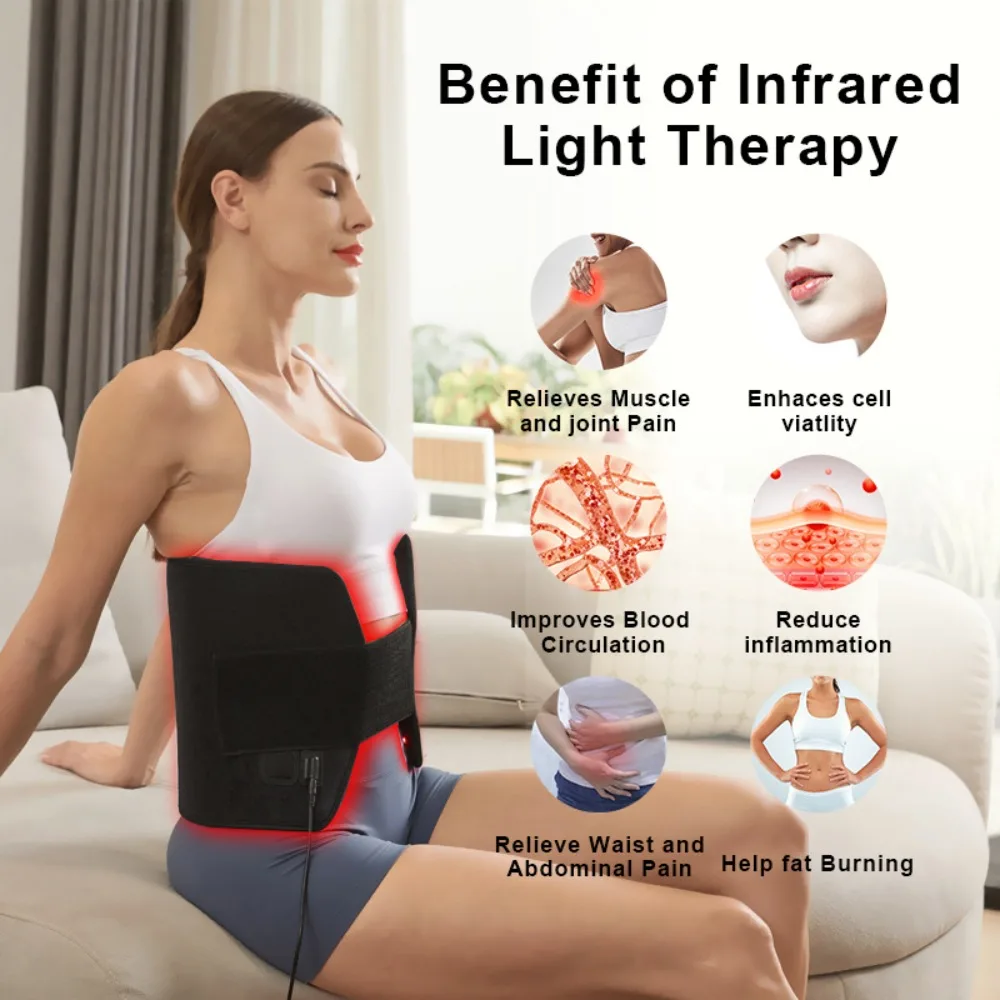 Red Light Therapy Belt – 660nm + 850nm Infrared Pain Relief Wrap | Alpha