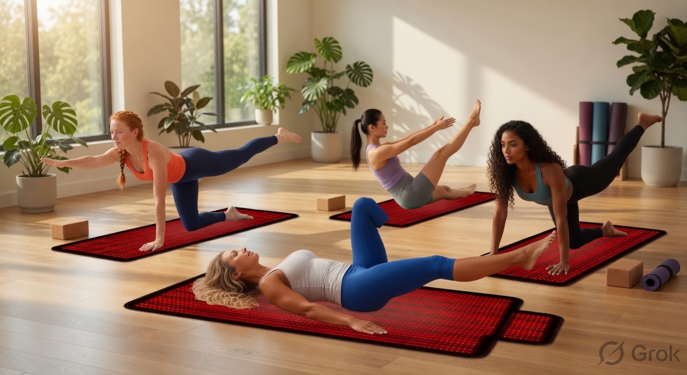 Yoga and red light therapy mat