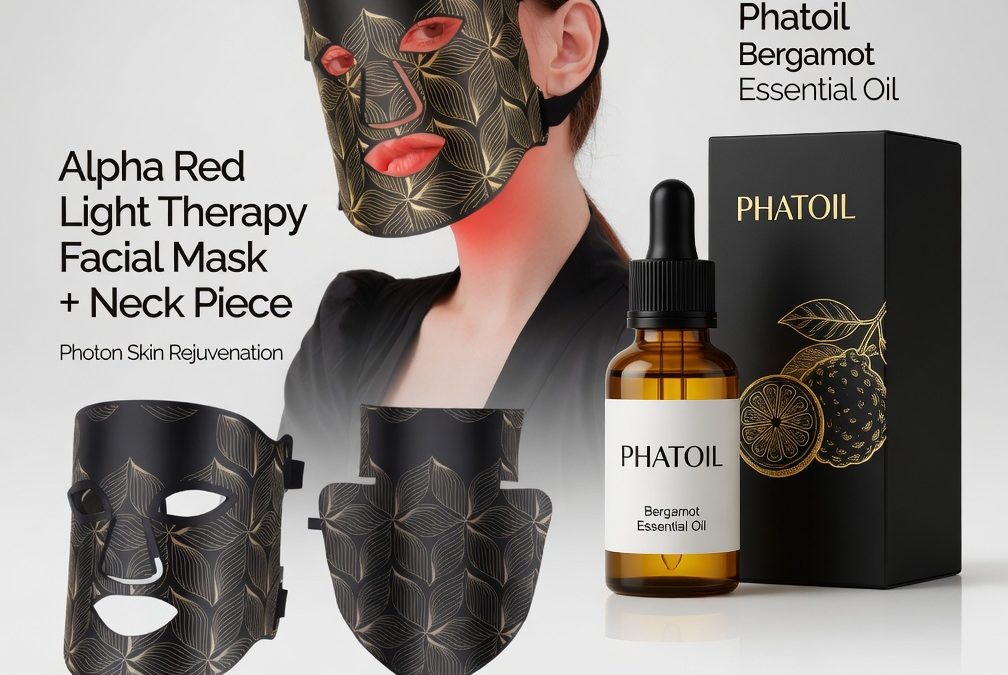 Face and Neck Red Light Therapy Mask Routine at Home