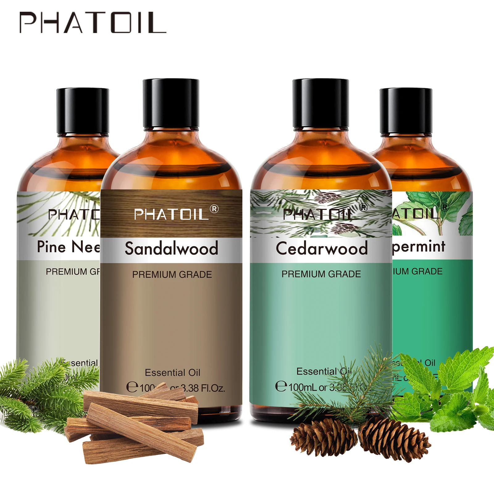 PHATOIL 100ml Pure Essential Oil | Natural Aromatherapy Oils for Diffuser