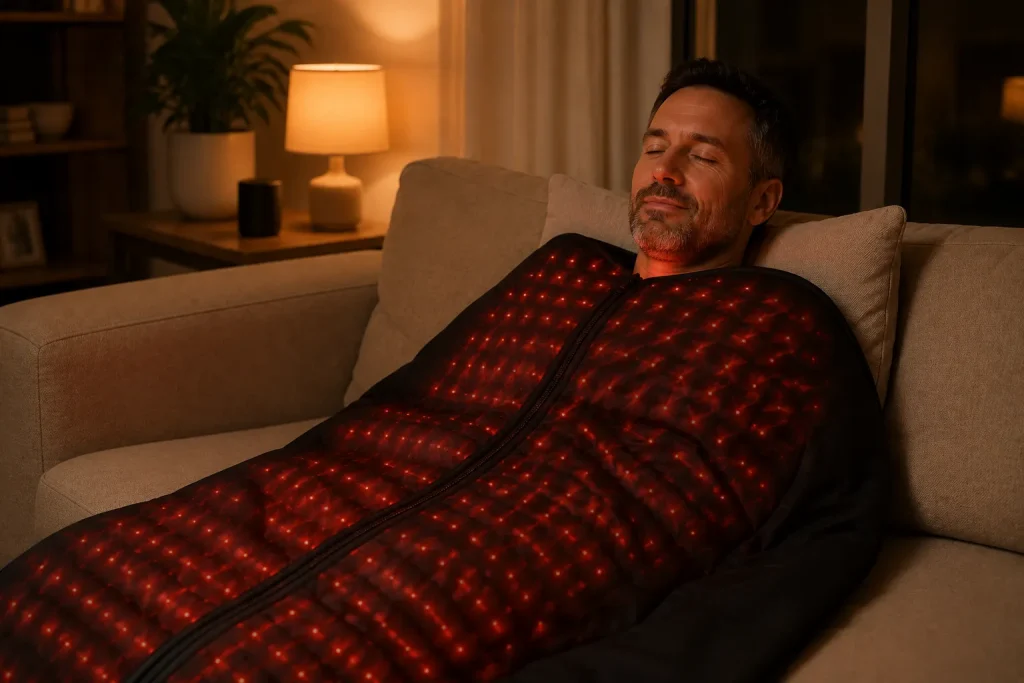 red light therapy blanket cocoon full body relaxation