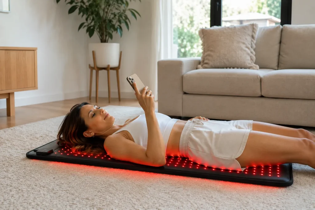 red light therapy mat flexible use lifestyle photo