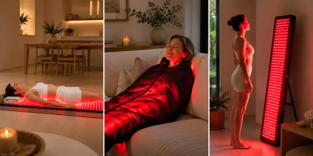 red light therapy mat vs blanket vs panel comparison at home