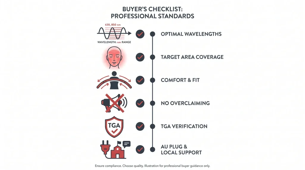 LED face mask buying checklist wavelengths fit coverage Australia