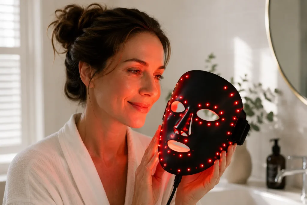red light therapy skin benefits collagen anti-aging wrinkles