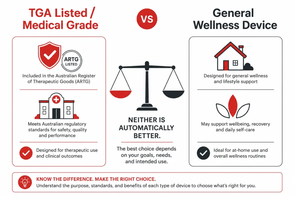 TGA ARTG red light therapy Australia medical grade explained