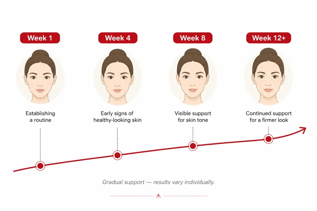 red light therapy skin tightening gradual long term results realistic