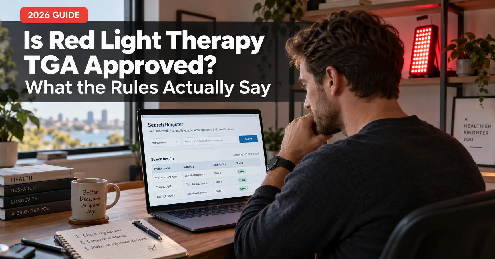 red light therapy TGA approved Australia explained 2026