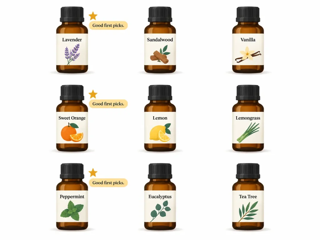 PHATOIL nine essential oil scents guide lavender sandalwood citrus