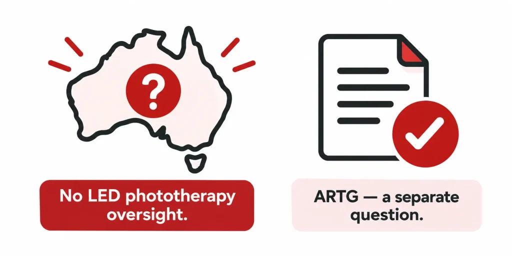 red light therapy Australia regulatory gap ARPANSA no oversight